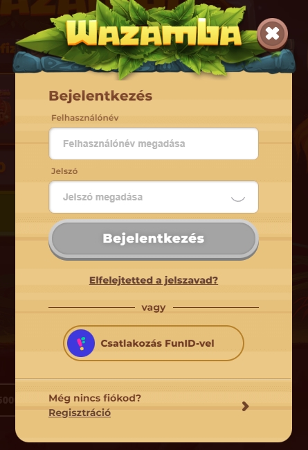 Wazamba bejelentkezés